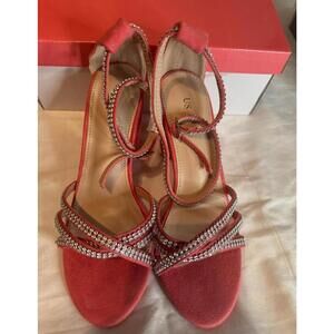 New Women’s size 7 Pink Strap Rhinestone Stiletto Heel